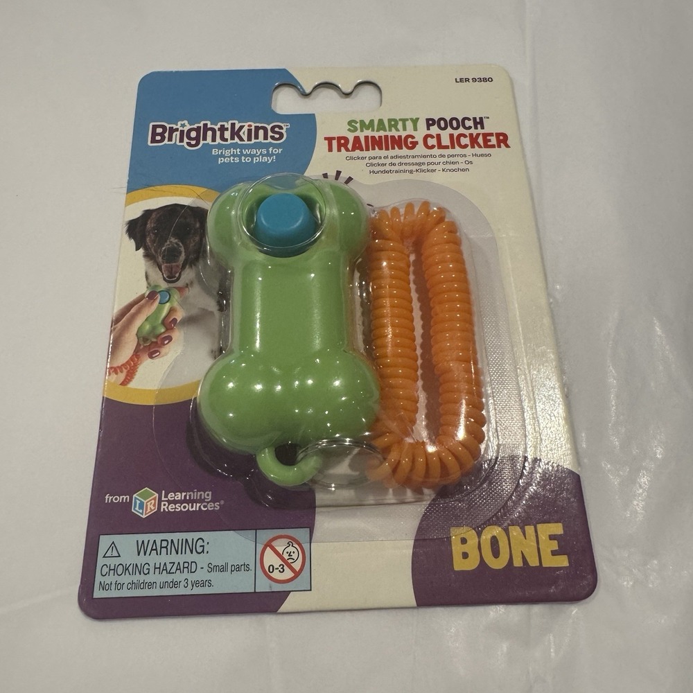 Brightkins Smarty Dog Bone Training Clicker with Wristband, Dog Toy